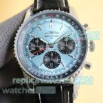 Swiss Replica Breitling Navitimer B01 Chronograph Watch Ice Blue/Black Dial 43mm